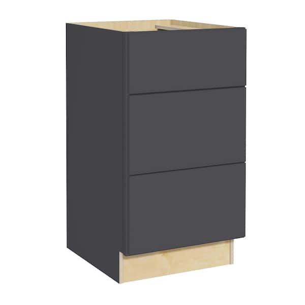 Hargrove 18 in. W x 21 in. D x 34.5 in. H Assembled Plywood Drawer Base Bath Cabinet in Valiant Onyx with Soft Close