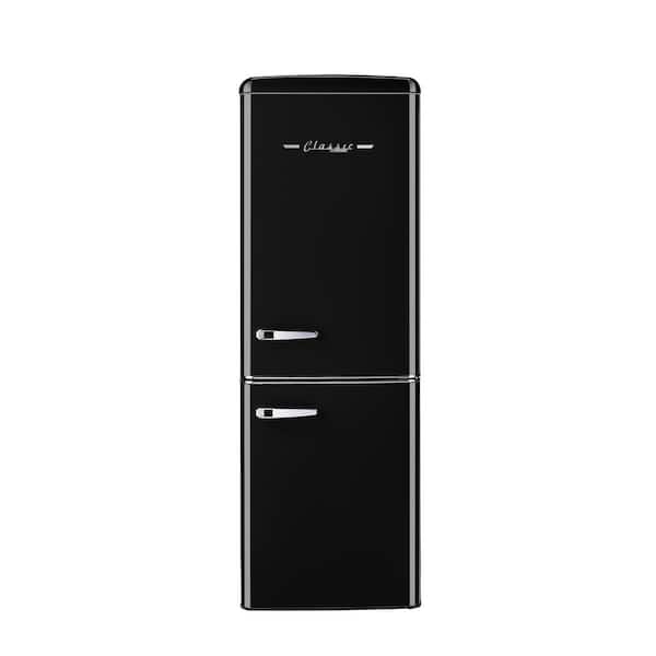 Unique Appliances Classic Retro 21.6 in. 7 cu. ft. Retro Bottom Freezer Refrigerator in Midnight Black, ENERGY STAR