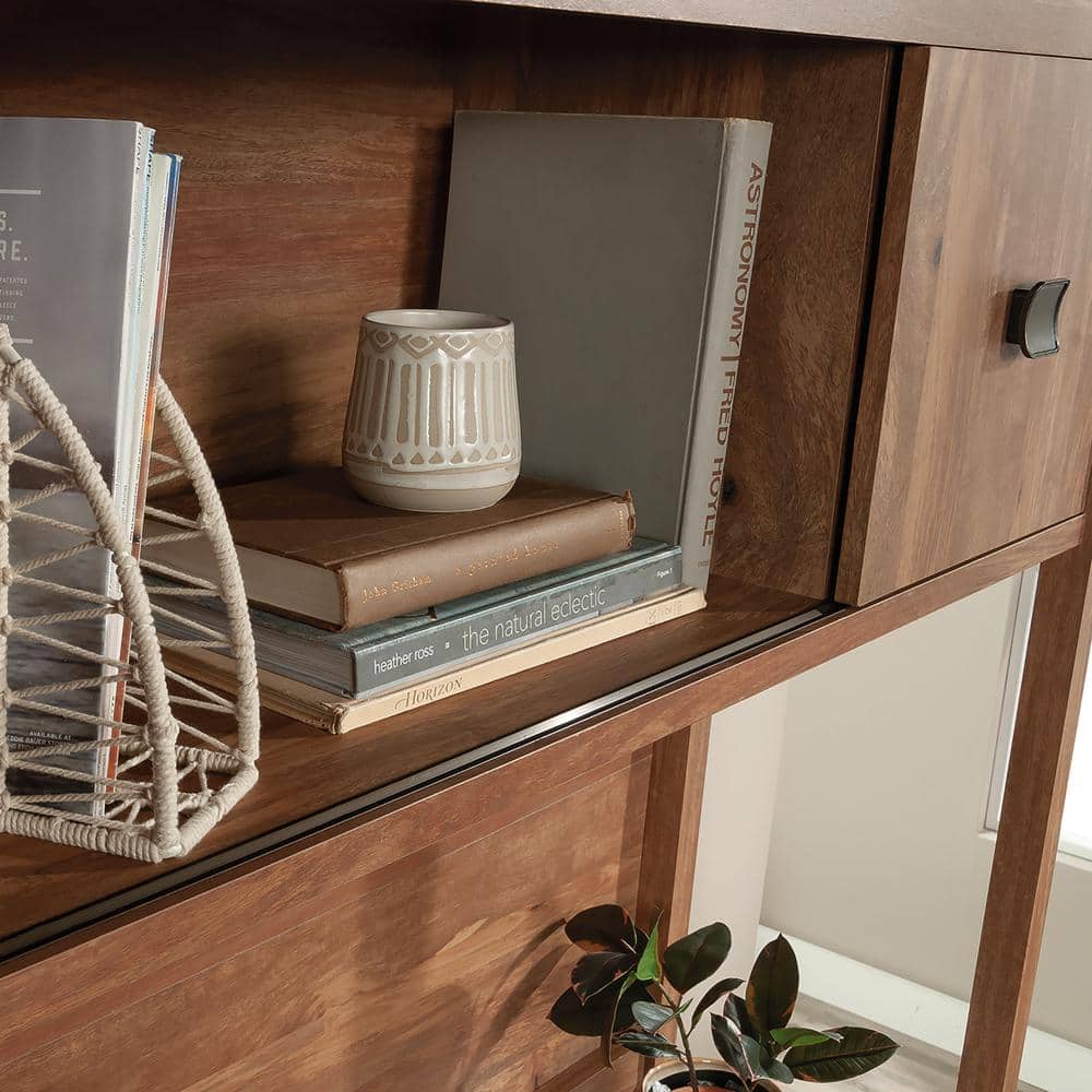 60" Sindoori Mango MDF Desktop Hutch with Sliding Doors