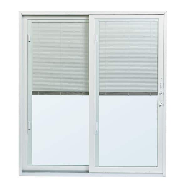 Andersen 70-1/2 in. x 79-1/2 in. 200 Series White Left-Hand Perma-Shield Gliding Patio Door with White Int, Blinds and White Hdw