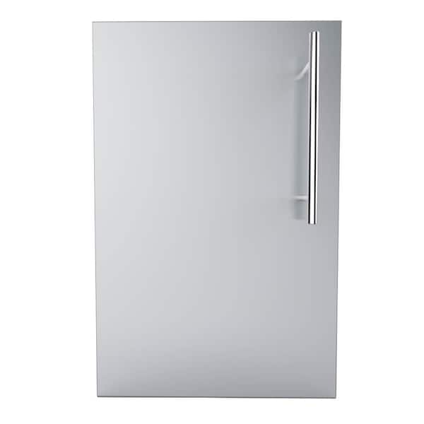 Sunstone Designer Series Raised Style 15 in. 304 Stainless Steel Single Door with Left Swing Shelf