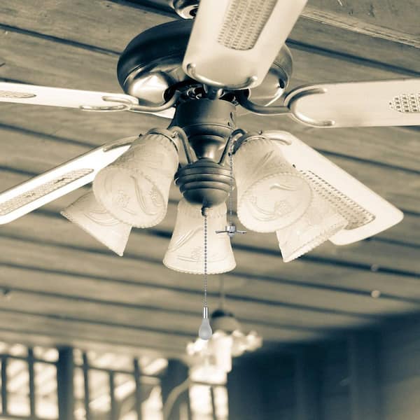 Nickel Ceiling Fan Pull Chains with Connector 12 in. 4-Pack