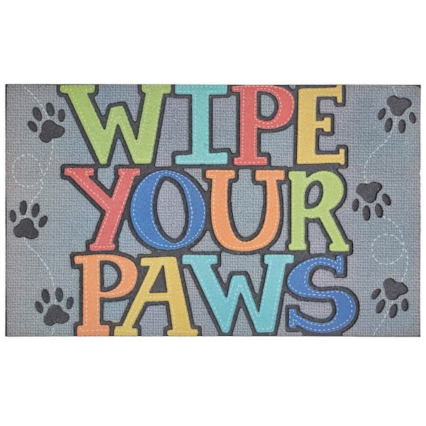 Mohawk Home Paw Stitch Grey 18 in. x 30 in. Doorscapes Mat