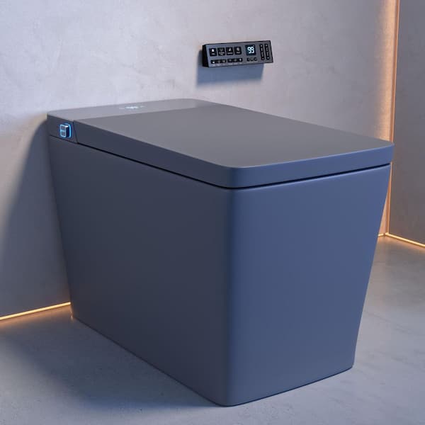 Concorde Smart 1-Piece 1.28 GPF Single Top Flush Square Toilet in Matte Gray