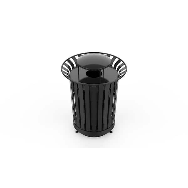 36 Gal. Lexington Trash Receptacle with Rain Bonnet Lid and Liner Outdoor Trash Can