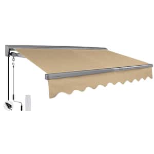 12 ft. Classic Series Semi-Cassette Electric w/Remote Retractable Patio Awning, Light Taupe (10 ft. Projection)