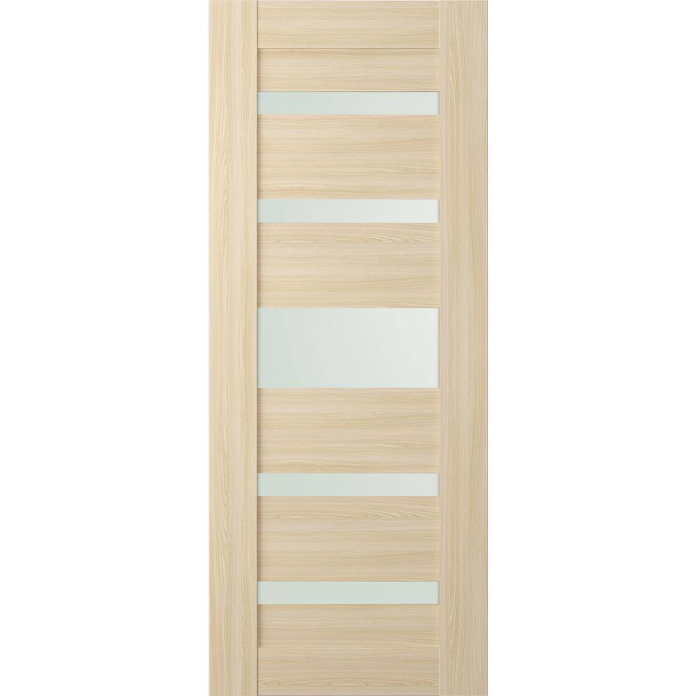 Vona 07-05 30 in. x 83.25 in. No Bore 5-Lite Frosted Glass Loire Ash Wood Composite Interior Door Slab price history on PriceWatchPro