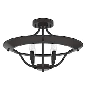 Perch Point 18 in./4-Light Noble Bronze Semi-Flush Mount