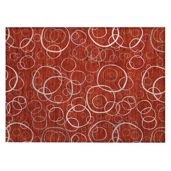 Chantille Machine Washable Indoor/Outdoor Abstract ACN2408 Red 2 ft. x 3 ft. Accent Rug