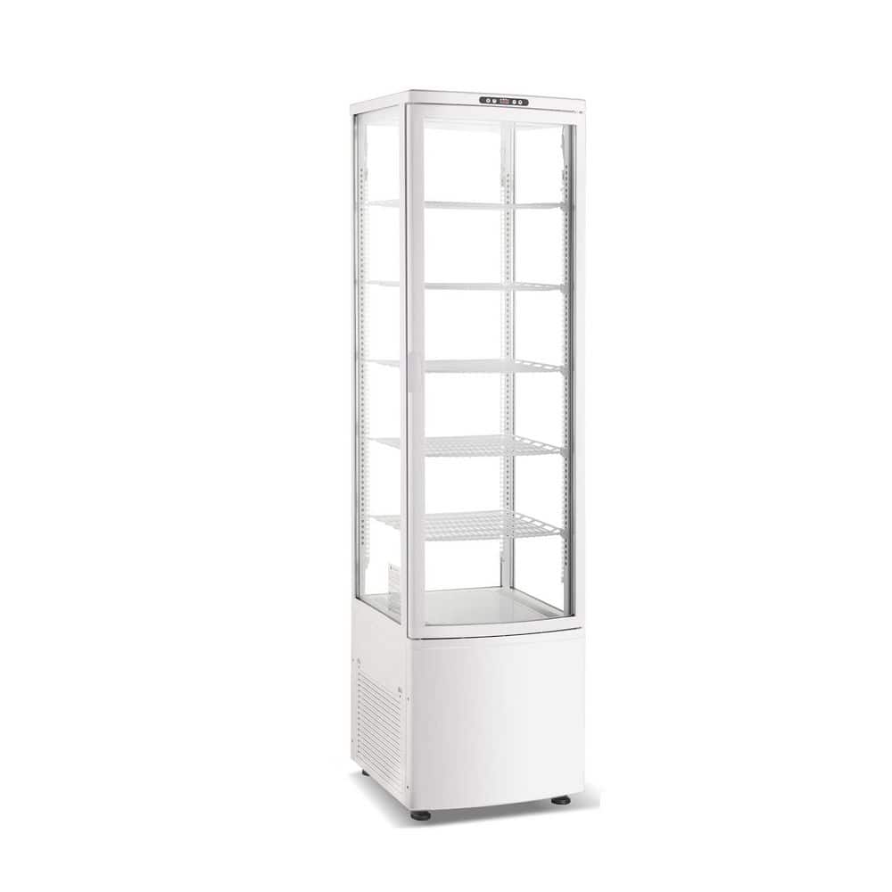 20.5 in. 10.9 cu. ft. Commercial Upright Display Refrigerator Refrigerated Display Case with Wheels in White
