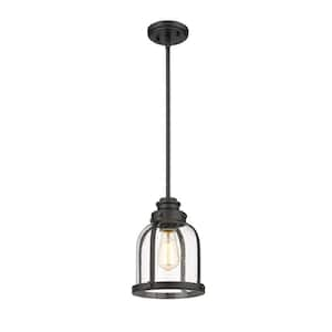 Reviews for 1-Light Matte Black Mini-Pendant with Clear Glass Shade ...