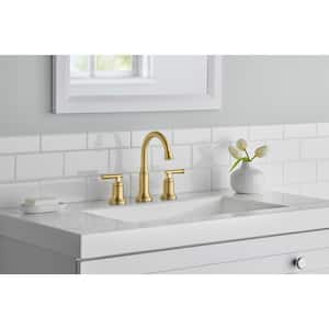 Oswell 8 in. Widespread Double-Handle High-Arc Bathroom Faucet in Matte Gold