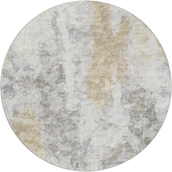 Dream Shag Premium Machine Washable Abstract ADS68 Moody 8 ft. x 8 ft. Round Rug