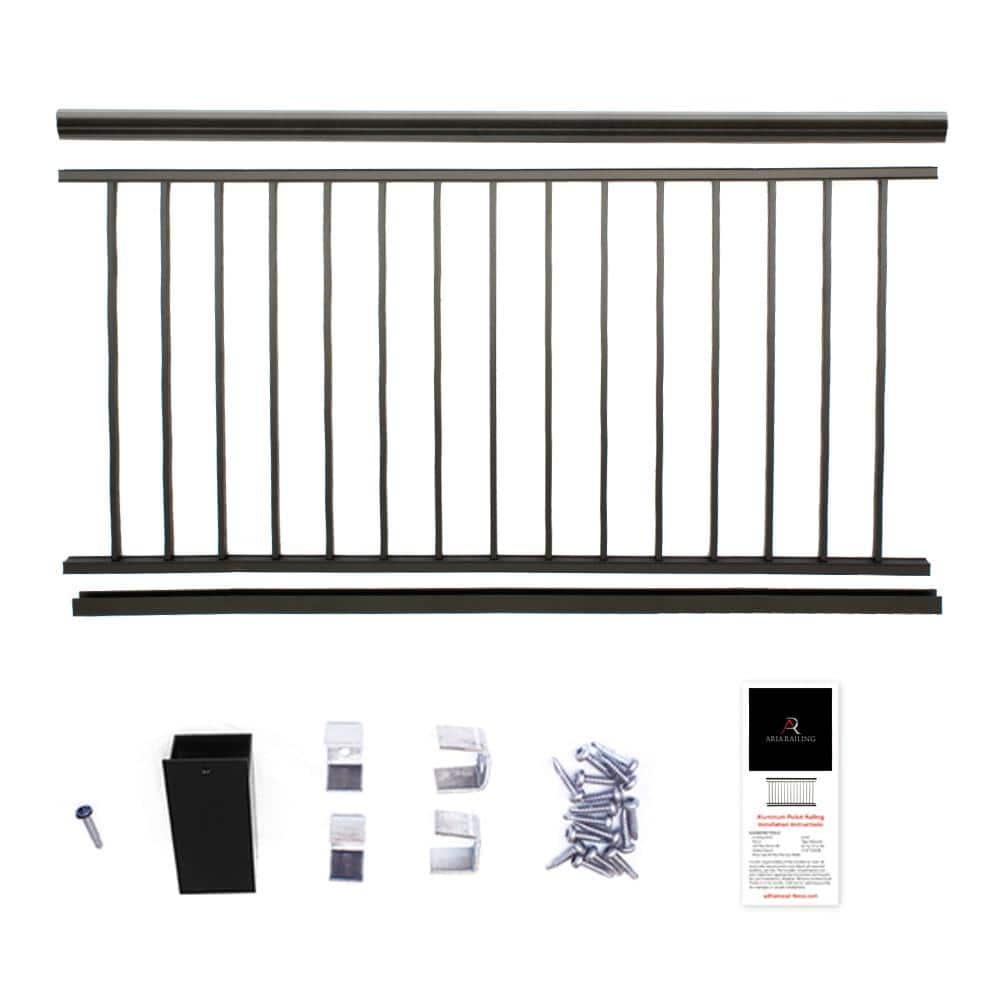 Powder Coated Aluminum Preassembled Deck Railing 36 in. x 91.31 in. - Black price history on PriceWatchPro