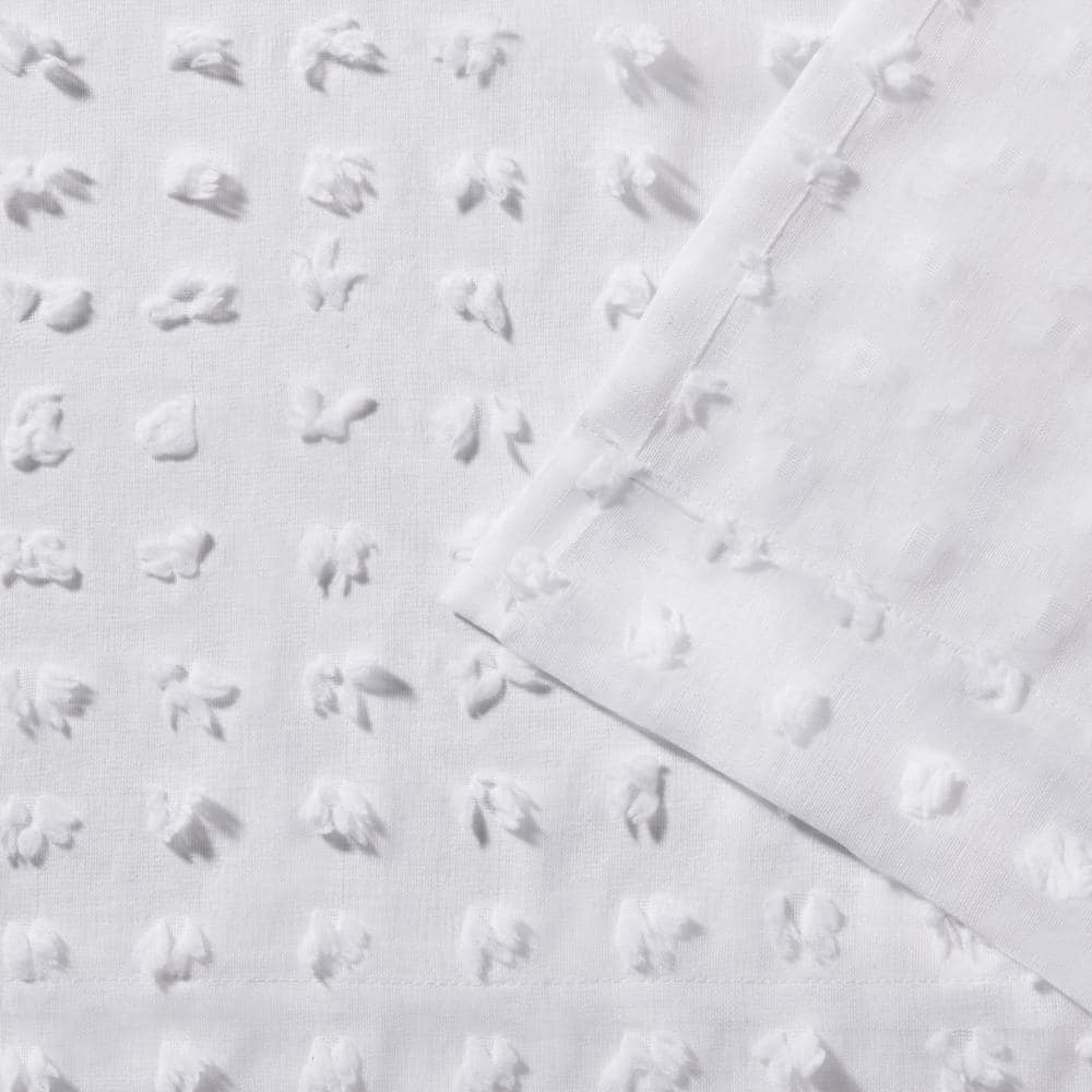 White Sheer Polyester Rod Pocket Kitchen Window Panels