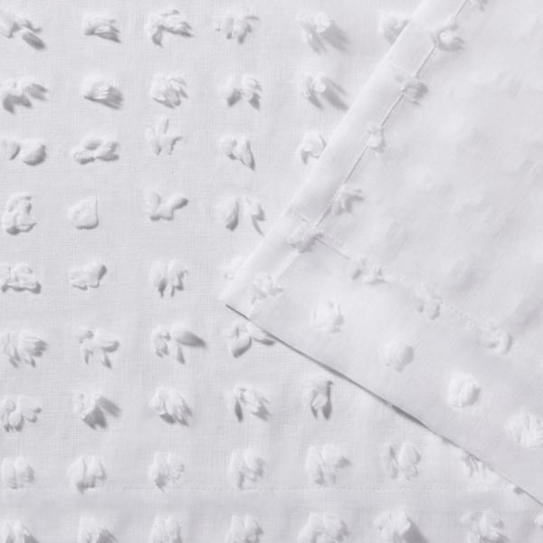 Spirit Winter White Solid Sheer Rod Pocket Curtain, 54 in. W x 84 in. L (Set of 2)