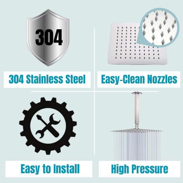 Single Handle 1-Spray Wall Mount Shower Faucet 2.5 GPM with 360° Swivel and High Pressure in. Brushed Nickel