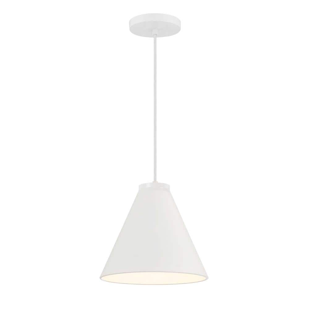Mini White Glass and Metal Indoor/Outdoor Pendant Light