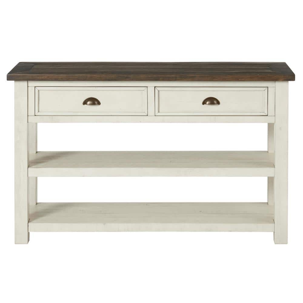 Martin Svensson Home Napa Solid Wood 60 In. Pedestal Flip Top Sofa Console  Table 