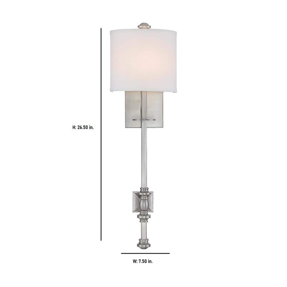 Devon Satin Nickel 26.5" Transitional Wall Sconce