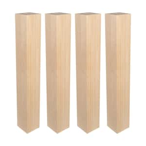 35-1/4 in. x 5 in. Unfinished North American Solid Maple Kitchen Island Leg (Pack of 4)