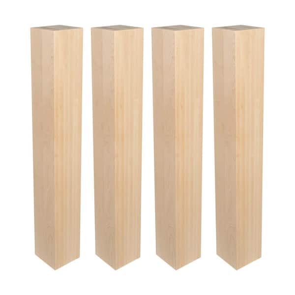 American Pro Decor 35-1/4 in. x 5 in. Unfinished North American Solid Maple Kitchen Island Leg (Pack of 4)
