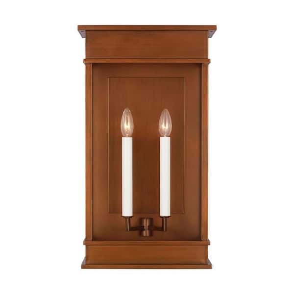 Cupertino 22.75 in. H Natural Copper Outdoor Hardwired Extra Large Wall Lantern Sconce with No Bulbs Included