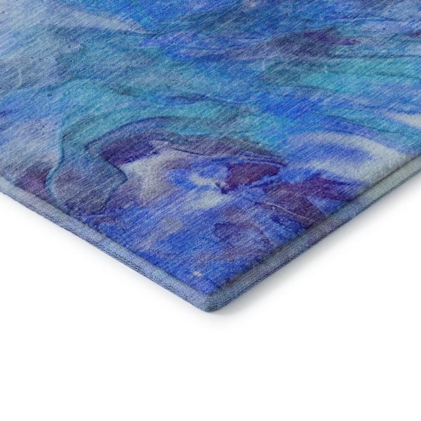 Mayfield Premium Machine Washable Indoor/Outdoor Geometric AMF641 Blue 3 ft. x 5 ft. Area Rug