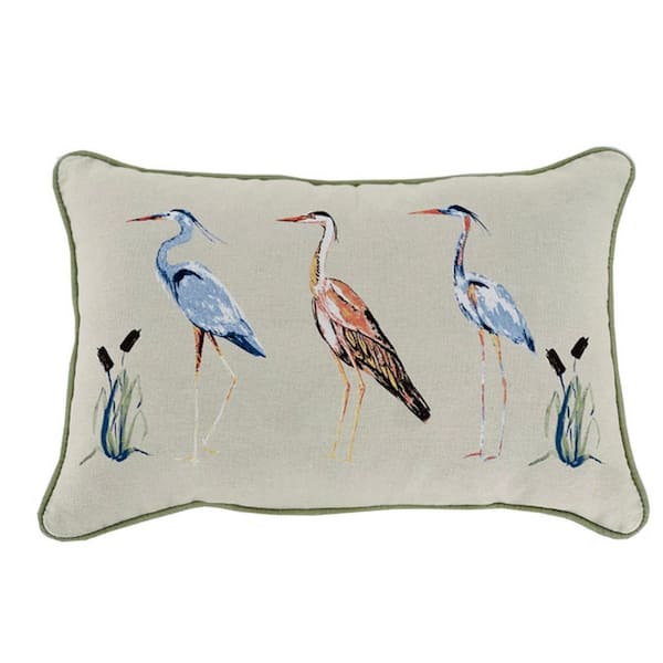 20 in. x 12 in.  Outdoor Patio Lumbar Pillow in Allover Bird