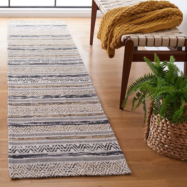 Augustine 2 ft. x 9 Ivory/Taupe Geometric Runner Rug