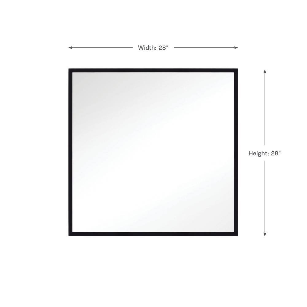 Kit Collection 28'' Square Midnight Black Full-Length Wall Mirror