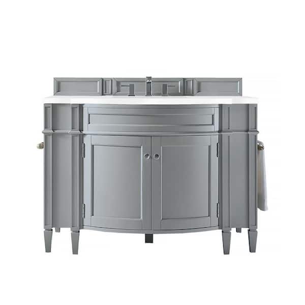 James Martin Vanities Brittany 46.5 in. W x 23.5 in. D x 34 in. H Bathroom Vanity in Urban Gray with Classic White Quartz Top