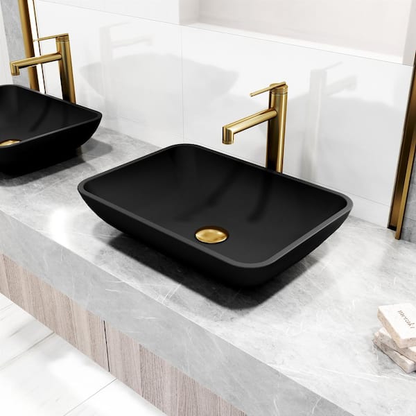 Sterling Single Handle Single-Hole Bathroom Vessel Faucet in Matte Brushed Gold