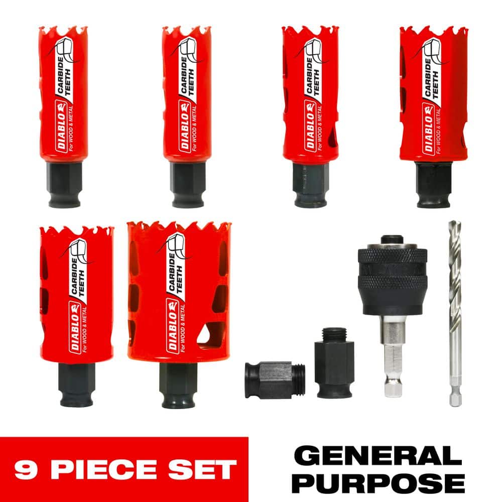 DIABLO General Purpose Carbide Hole Saw Set (9-Piece) DHS09SGPCT
