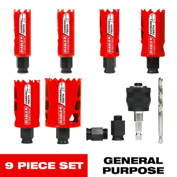 DIABLO General Purpose Carbide Hole Saw Set (9-Piece) DHS09SGPCT