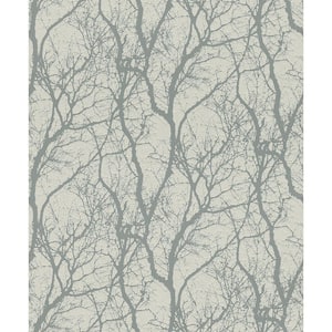 Wiwen Grey Tree Paper Strippable Roll (Covers 56.4 sq. ft.)
