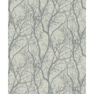 Wiwen Grey Tree Grey Wallpaper Sample