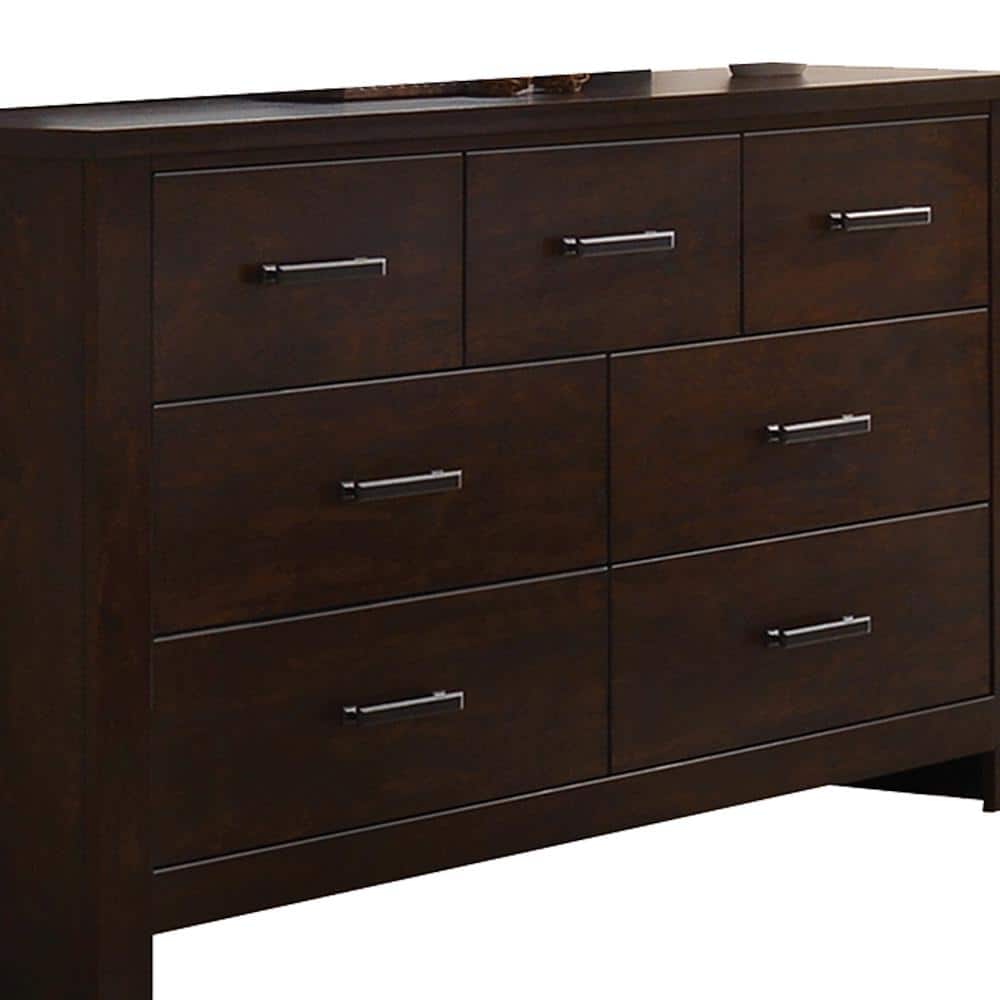 Front view of the Acme Furniture Panang 7-drawer mahogany dresser.