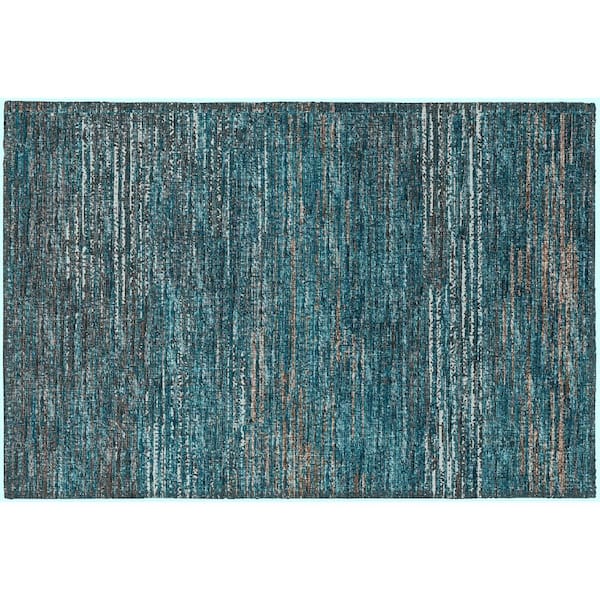 Marston Blue 1 ft. 8 in. x 2 ft. 6 in. Geometric Indoor/Outdoor Area Rug
