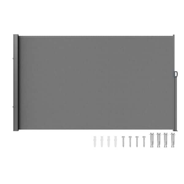 SKYSHALO Retractable Side Awning, 71 x 118in. Outdoor Privacy Screen, 180g Polyester Water-proof Retractable Patio Screen, UV 30+