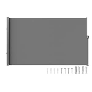 Retractable Side Awning 71 in. x 118 in. Outdoor Privacy Screen 180g Polyester Water-Proof Retractable Patio Screen
