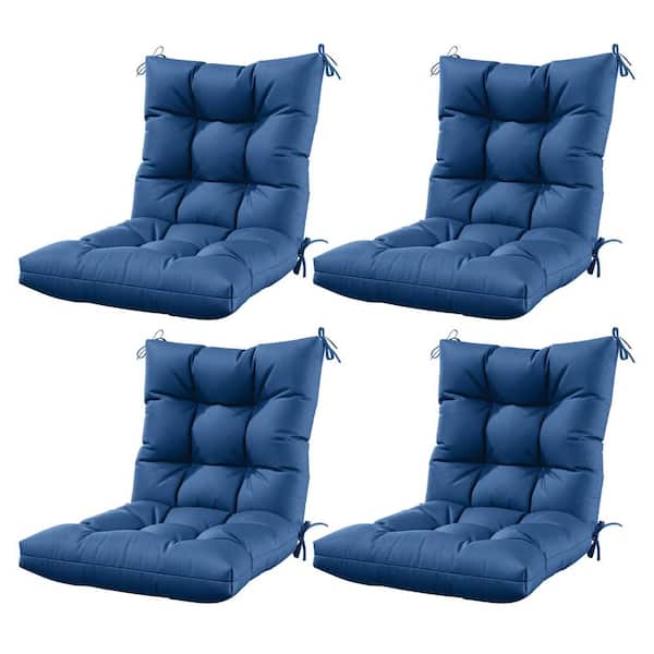 44.5 in. x 22.5 in. x 5 in. Outdoor Chair Cushion Tufted Seat and Back Patio Furniture Cushion Set Blue (4-Pack)