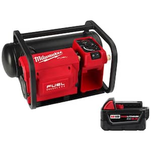 M18 FUEL 18-Volt Lithium-Ion Brushless Cordless 2 Gal. Electric Compact Quiet Compressor W/ 5.0 Ah Battery
