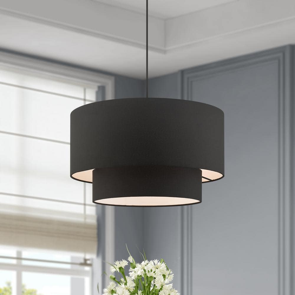Bainbridge 20" Black LED Indoor/Outdoor Drum Chandelier