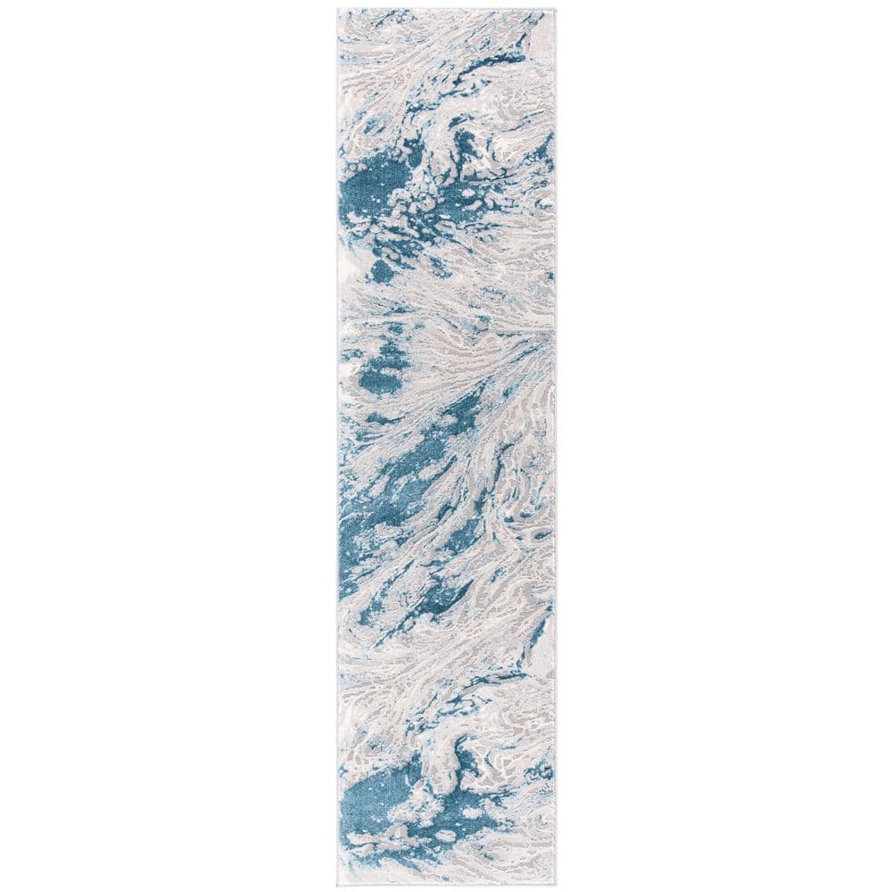 Meadow 2 ft. x 8 ft. Gray/Blue Marble High-Low Runner Rug price history on PriceWatchPro