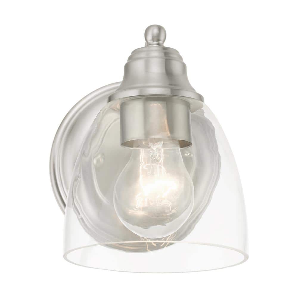 Montgomery 7'' Brushed Nickel Dimmable Vanity Sconce with Clear Glass