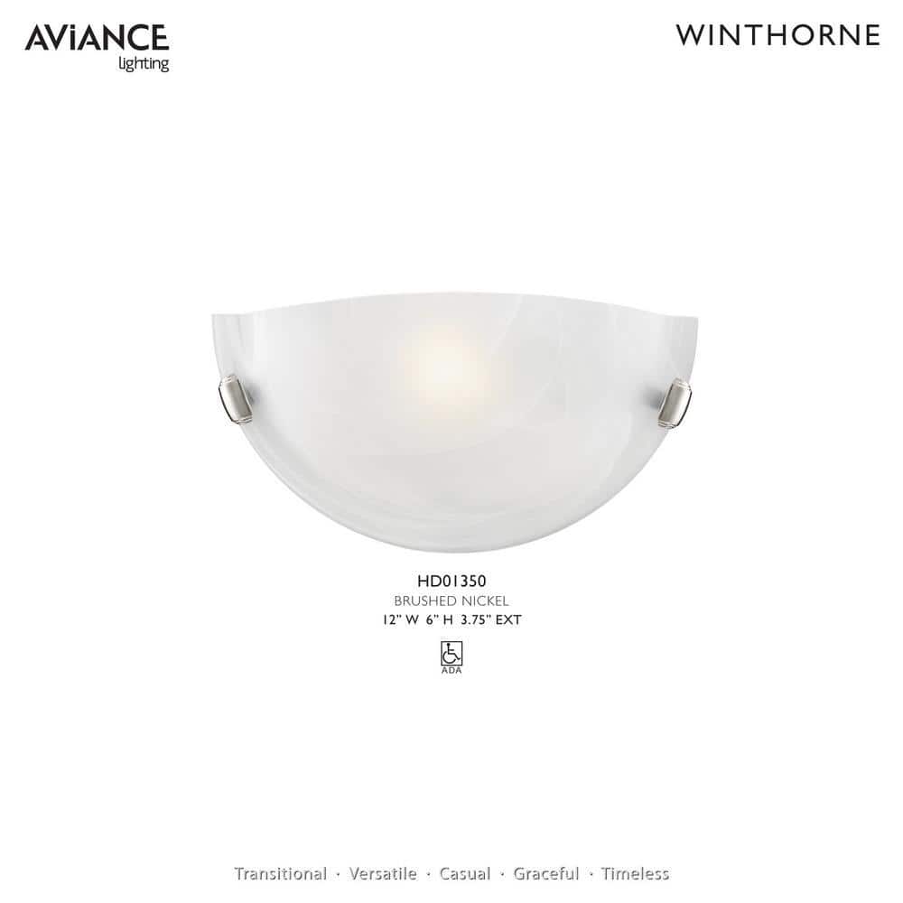 12.25" Brushed Nickel and White Wall Sconce Light