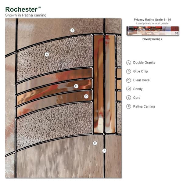 50.5 in.x81.625 in. Rochester Patina Craftsman Lt Unfinished Smooth Left-Hand Fiberglass Prehung Front Door w/Sidelite 50.5 in.x81.625 in. Rochester Patina Craftsman Lt Unfinished Smooth Left-Hand Fiberglass Prehung Front Door w/Sidelite