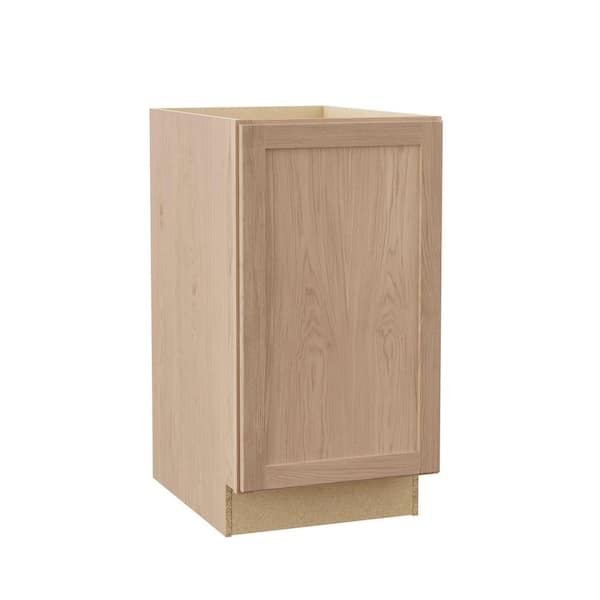 Sinclair 18 in. W x 24 in. D x 34.5 in. H Assembled Kitchen Waste Base Cabinet in Shaker Light Oak