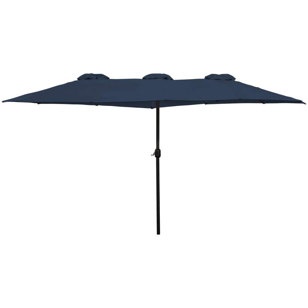 15 ft. Outdoor Market Patio Umbrella with Hand Crank-180 in. Navy Blue price history on PriceWatchPro